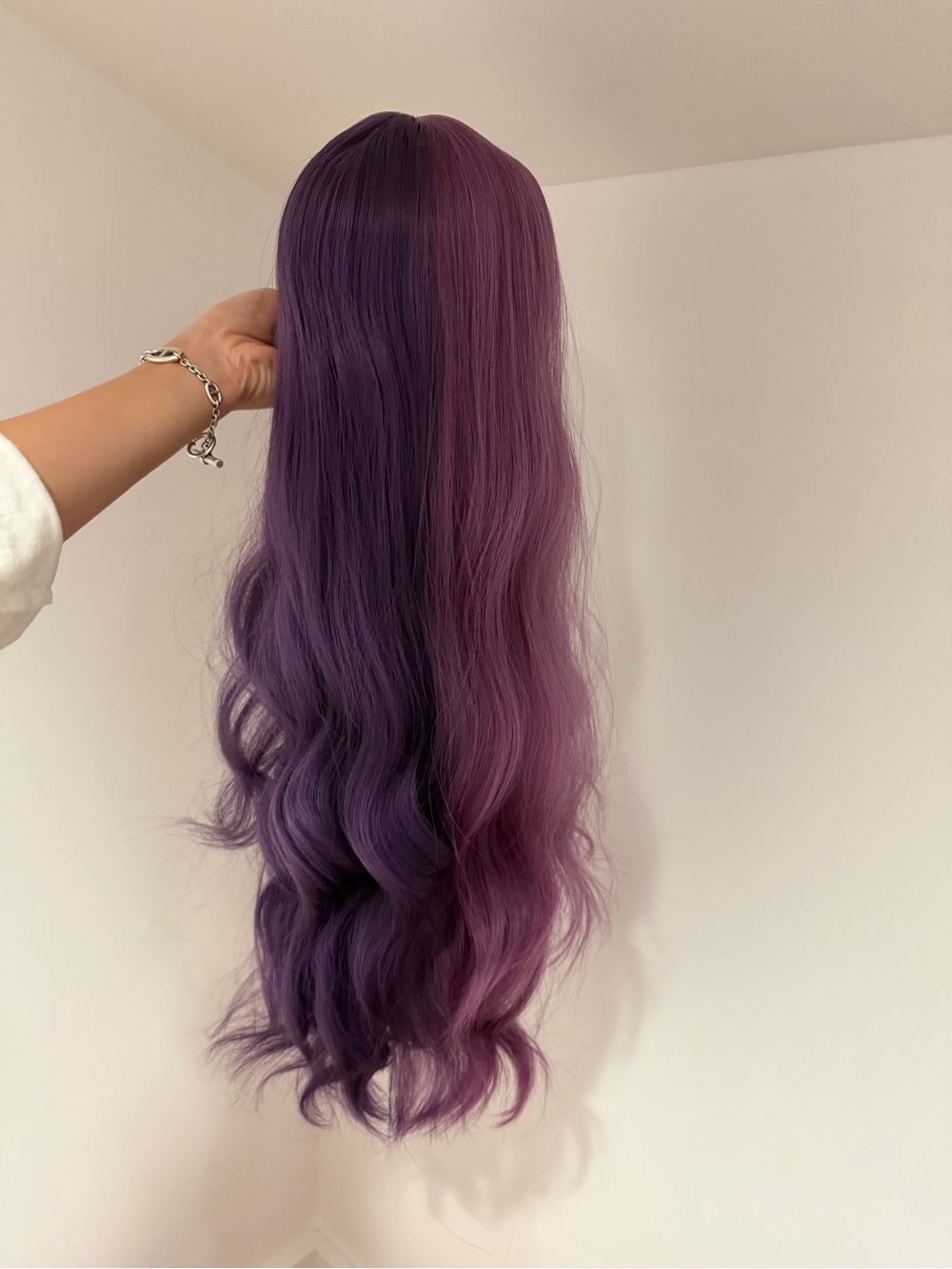 Long Wavy Purple Ombre Women's Wig - Rich Violet Tones